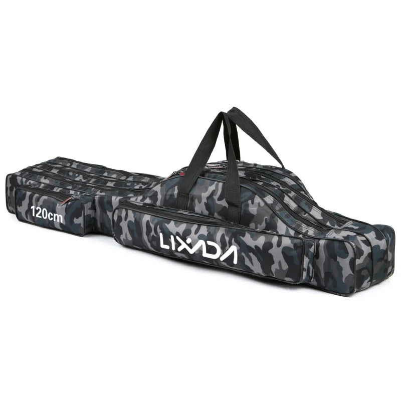 Lixada 3-Layer Fishing Rod Bag 90/120/150cm Folding Pole Reel Tackle Case