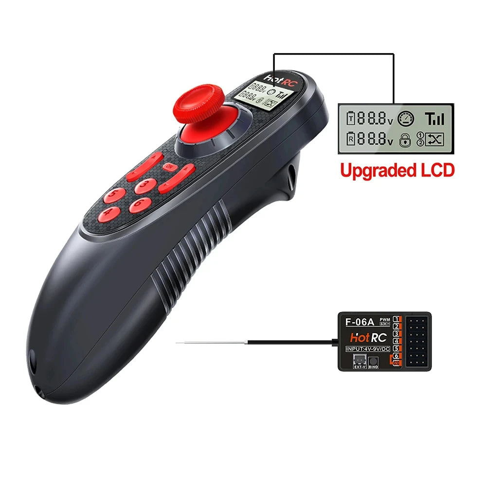 HOTRC DS-600 6CH 2.4GHz Transmitter & Receiver Set for RC Boat Car