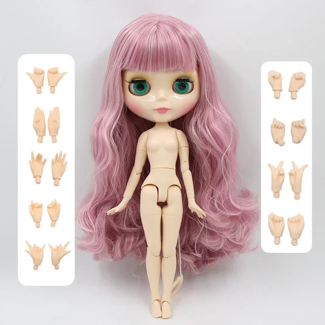 ICY DBS Blythe Doll 1/6 BJD Joint Body 30cm Pink Hair White Skin Nude Anime Toy