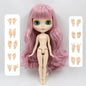 ICY DBS Blythe Doll 1/6 BJD Joint Body 30cm Pink Hair White Skin Nude Anime Toy