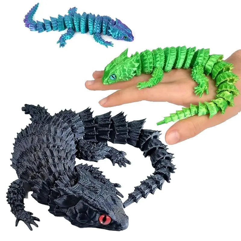 Creative Desk Plants 3D Printed Lizard Statue Ornament for Rockery Fish Tank