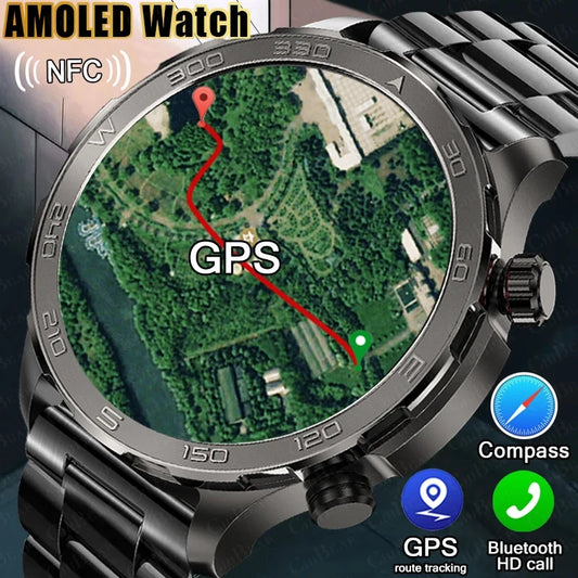2024 New For Huawei Xiaomi GPS Sports Smartwatch Men NFC Compass Fitness Tracker IP68 Waterproof Bluetooth Call Smartwatch Man-EXPROTAS