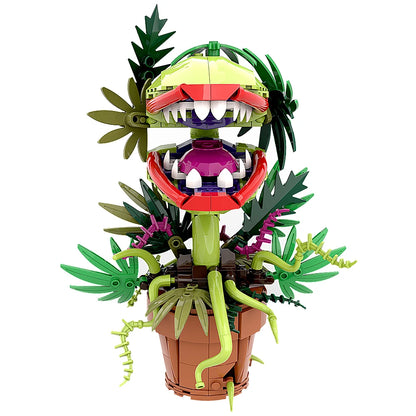 MOC Audrey II Piranha Plant Building Bricks Model Horror Flower Toy