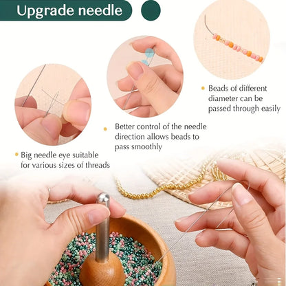 Bead Spinner For Jewelry Making Wooden DIY Fast Manual Craft Device