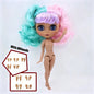ICY DBS Blythe Doll Black Skin Joint Body Colourful Hair 1/6 BJD Dress Up