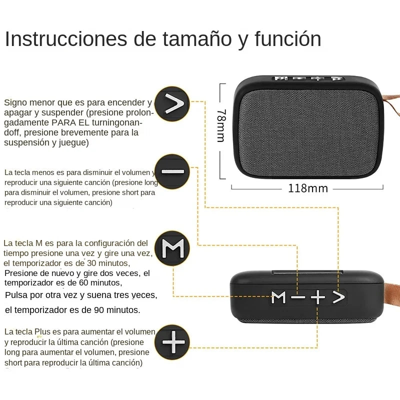 Portable Mini Speaker Bluetooth FM Radio MP3 Player with TF Card Support