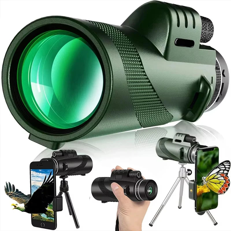 80x100 HD Zoom Telescope Long Distance Folding Outdoor Hunting Camping Travel