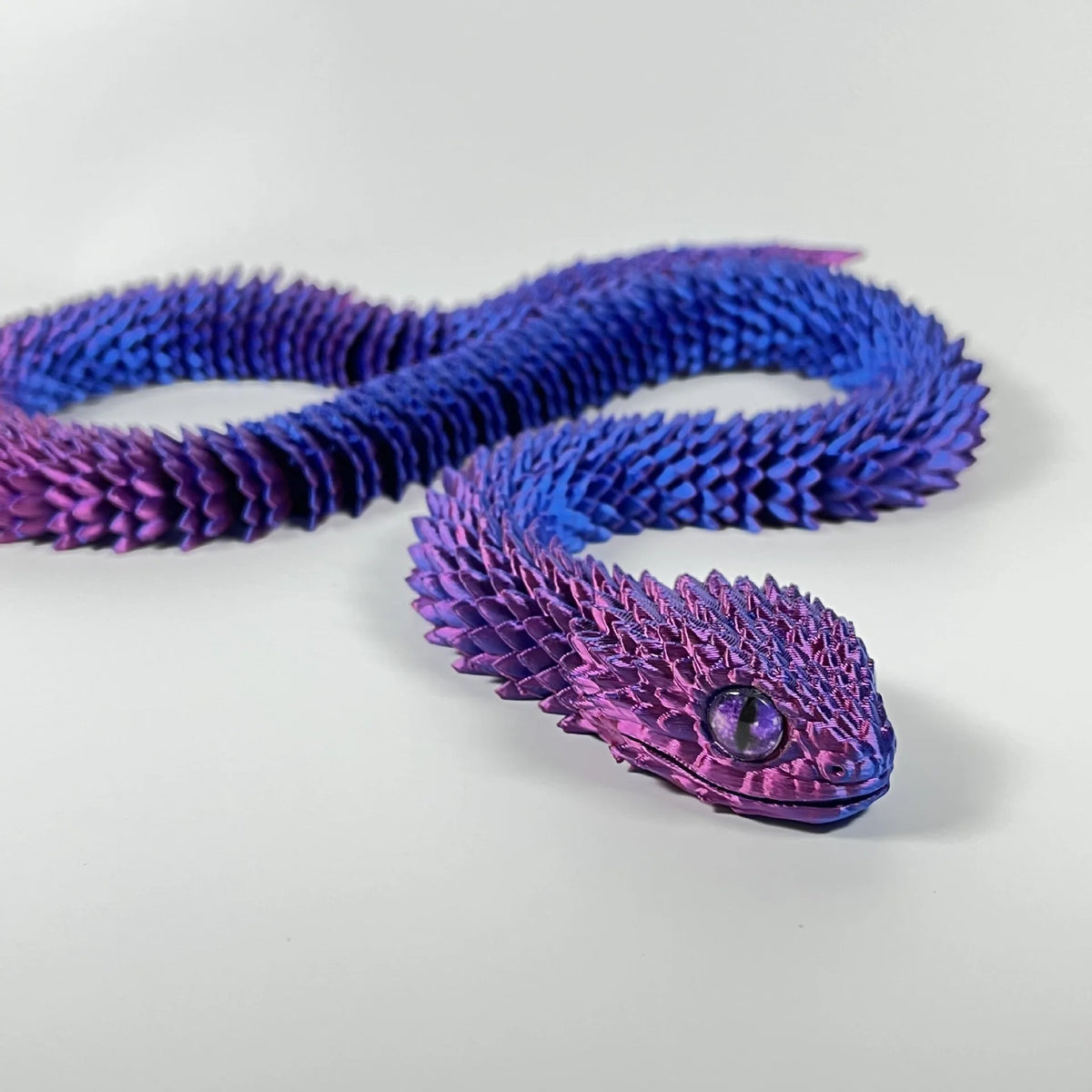 60cm 3D Printed Viper Decoration Glowing Movable Joint Animal Model Toy