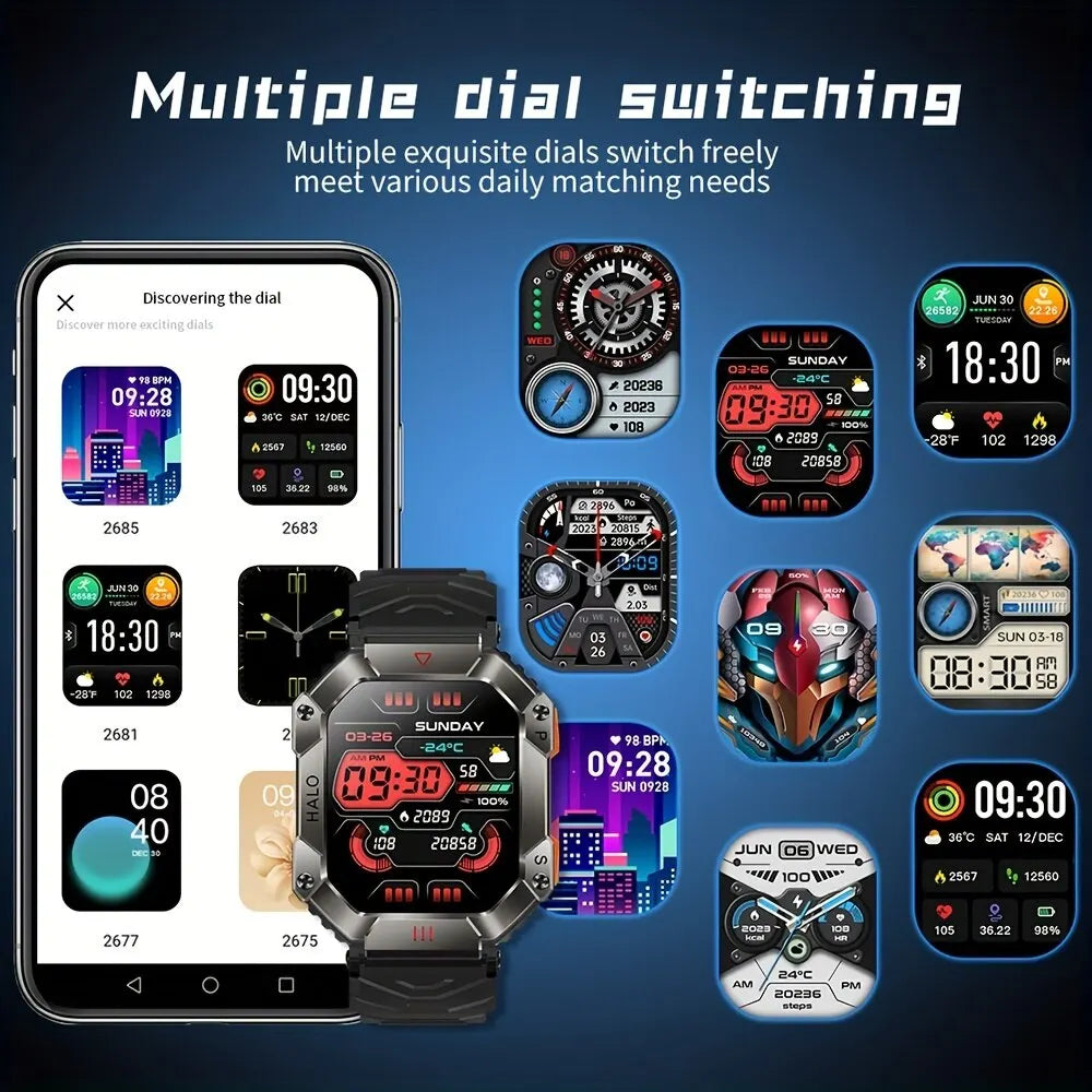 SENBONO 2023 Men Smartwatch Compass Barometer Altimeter GPS Trajectory Outdoor Sport Bluetooth Call 650mAh 2.0'' Smart Watch Men-EXPROTAS