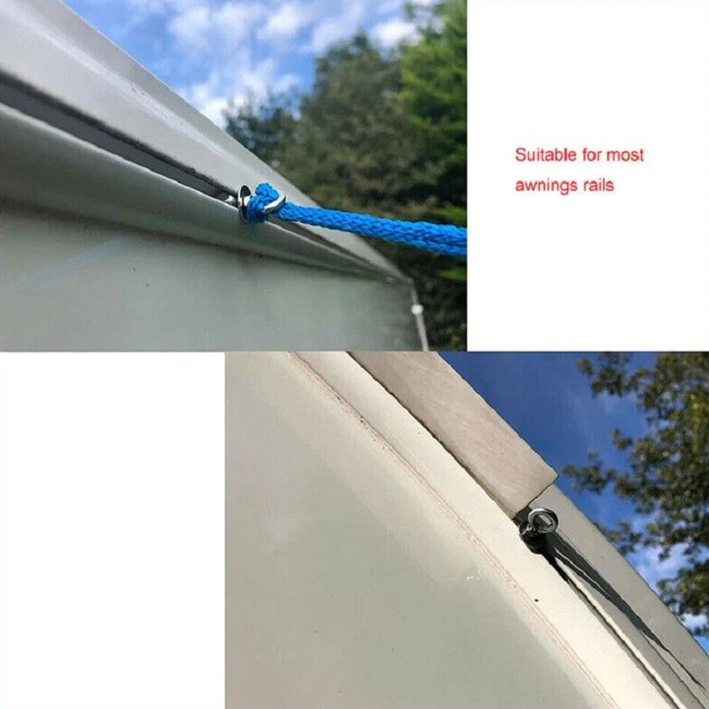 2/4/6/8pcs Awning Rail Stoppers 6mm Stops Motorhome Campervan Caravan Stainless Sliding Rail Track Lifting Ring Screw Slip Ring