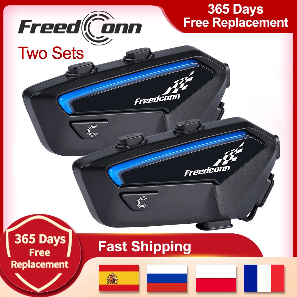 Motorcycle Helmet Intercom Freedconn FX Bluetooth Headset 10-Rider Pairing