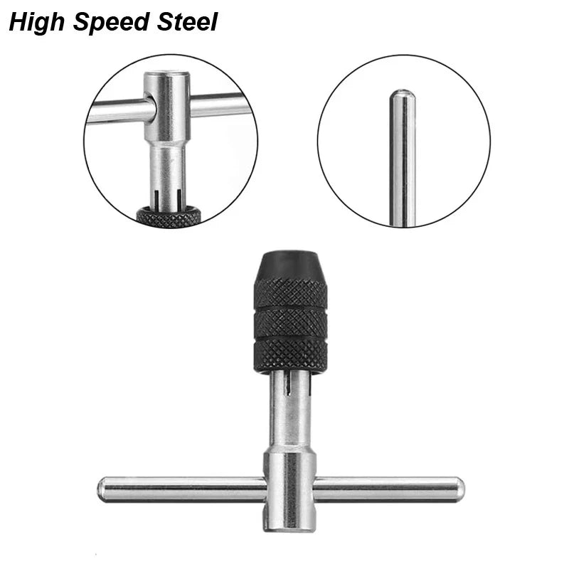 M3 M4 M5 T-Handle Wrench Tap Reamer Hand Tool Set M6 M8 Adjustable