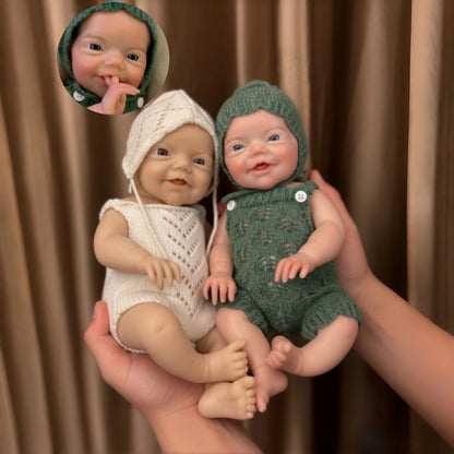 AnjoDoll 13 Inch Silicone Reborn Boy Doll Open Mouth Painted Unpainted