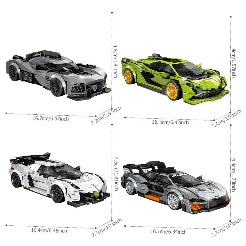 SEMBO Supercar Building Blocks MOC Racing Vehicle Model Construction Toy Gift