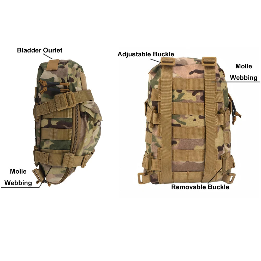 Tactical Hydration Pack Water Bag Carrier Molle Backpack Assault Vest