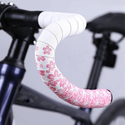 Sakura Pattern Bike Handlebar Tape Soft Road Gravel Bicycle Bar Wrap Grip