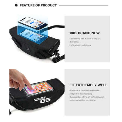 Waterproof Handlebar Tool Storage Bag for BMW R1250GS R1200GS F850GS F750GS