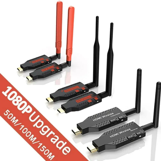 1080P 150m Wireless HDMI Extender 1 TX to 4 Splitter Video Transmitter Receiver for PS4 Camera Laptop PC to TV Monitor Projector-EXPROTAS