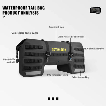 Waterproof Motorcycle Tail Bag 20L–100L Rear Seat Travel Luggage Pannier