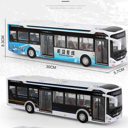 Sliding Sound Light Bus Model Alloy Toy for Kids Christmas Gift