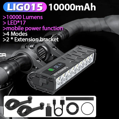 NEWBOLER Bicycle Front Headlight 10000 Lumen 10000mAh USB Rechargeable MTB Road - EXPROTAS