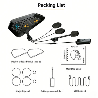 Freedconn FG Motorcycle Helmet Bluetooth Intercom 12 Riders BT5.1 Waterproof