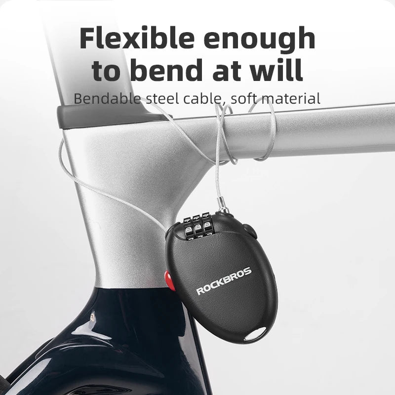 EXPROTAS Password Cable Lock Anti-Theft Bicycle Security for Bike MTB