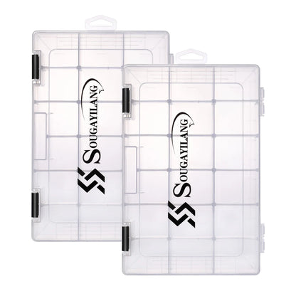 Sougayilang 1/2/4pcs 3600/3700 Plastic Fishing Tackle Box, Portable Bait Storage