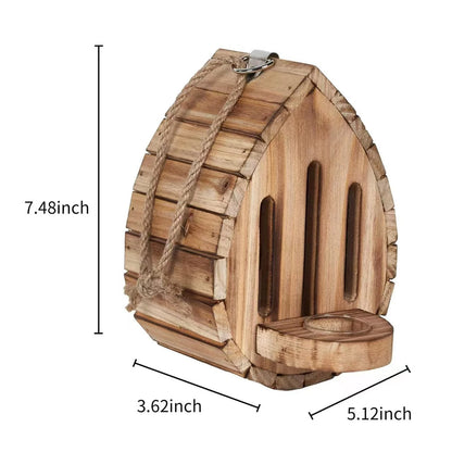 Wooden Butterfly House Habitat Feeder for Outside Garden Hanging