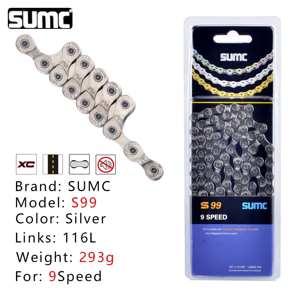 Bike Chain SUMC Half Hollow  116L 9/10/11/12 Speed for Shimano SRAM Campagnolo
