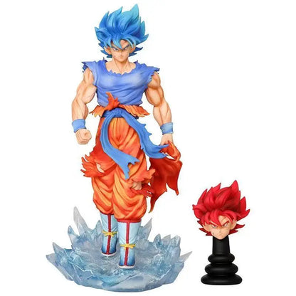 JT Statue Dragon Ball Z Goku Blue Figure LED Base Super Saiyan PVC Model Toy