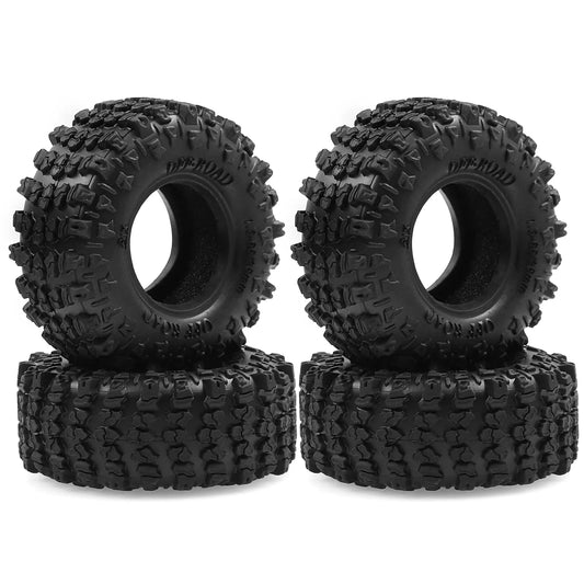 4pcs 1.3 Wheels Soft Sticky Rubber Tires for 1/24 1/18 SCX24 TRX4M Crawler