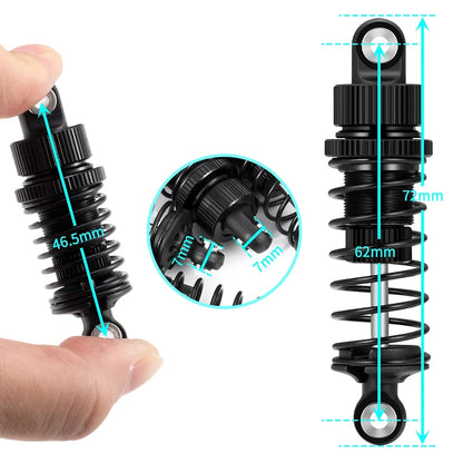 4PCS RC Shock Absorber Alloy Oil Dampers for Tamiya TT02 1/10 Car Parts