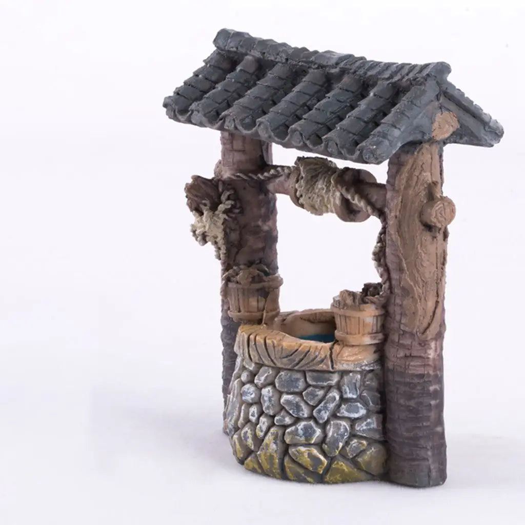 1PCS Mini House Model Resin Ornament for Garden Landscaping Decor