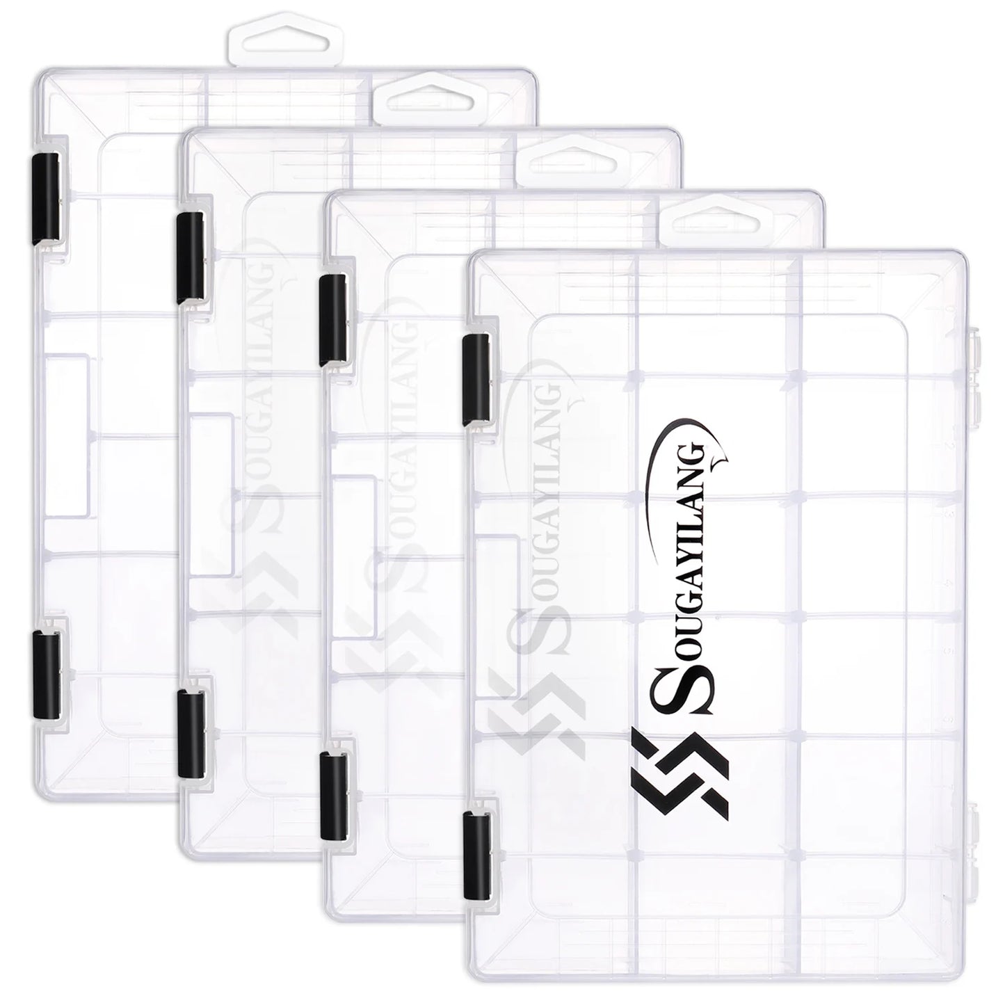 Sougayilang 1/2/4pcs 3600/3700 Plastic Fishing Tackle Box, Portable Bait Storage