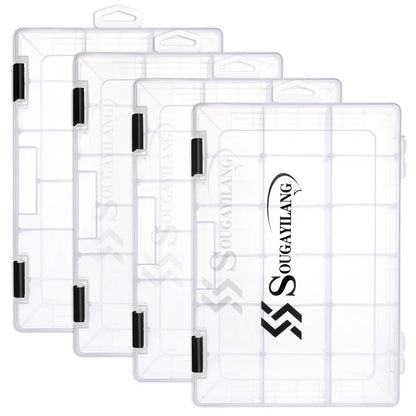 Sougayilang 1/2/4pcs 3600/3700 Plastic Fishing Tackle Box, Portable Bait Storage