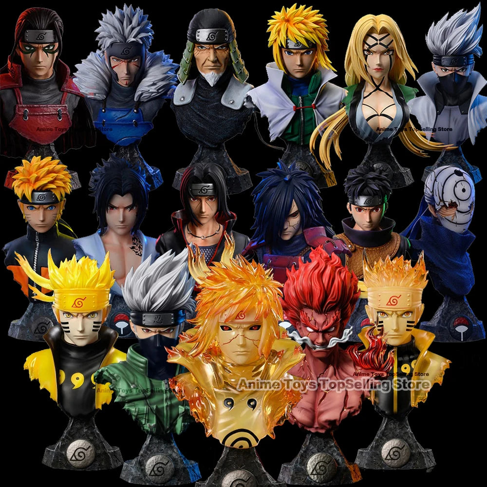 Naruto Figures Set Madara Sasuke Kakashi Minato 10-14cm PVC Statue Collectibles