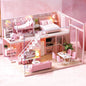 Wooden Miniature Duplex Dollhouse DIY 3D Puzzle Kit with Furniture LED Decoration Gift - EXPROTAS