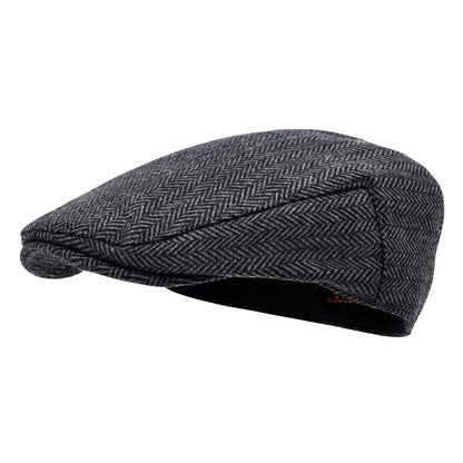 STARANCE Men's Herringbone Flat Ivy Newsboy Hat Wool Blend Gatsby Cabbie Cap