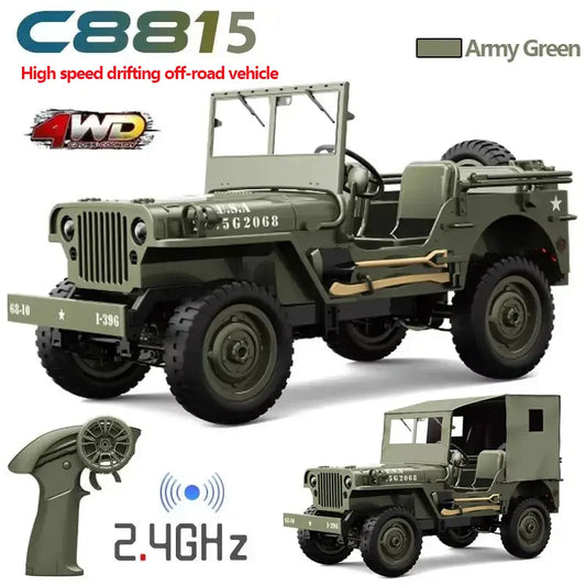 C8815 1/10 RC Willys Jeep 1941 4WD Crawler Military Truck Off-Road RTR Car