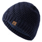 Unisex Peak Label Winter Hat Fur-Lined Knitted Beanie Warm Outdoor Sports Cap - EXPROTAS
