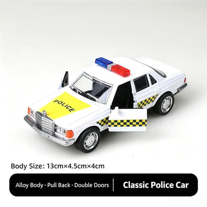 Retro Alloy Car Model 1/36 Scale Police Taxi Die-Cast Toy Vehicle