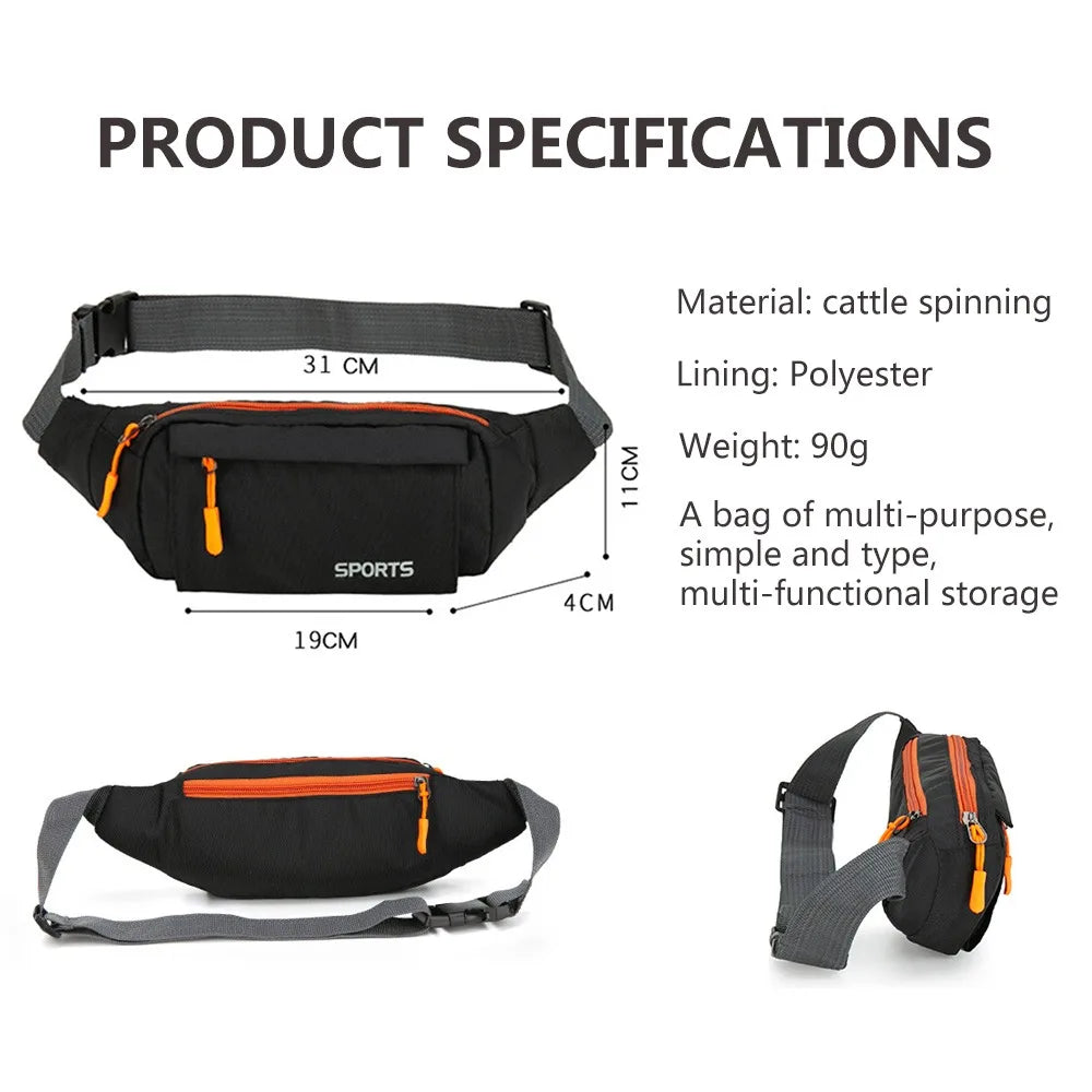 Kangaroo Bum Hip Fanny Waist Bag Pack For Men Women Waterproof Male Belt Pouch Belly Banana Ladies Sachet Mobile Running Wallet