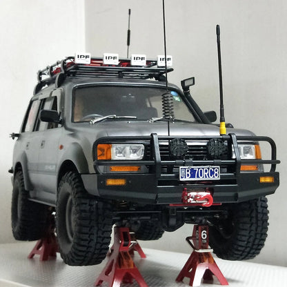 1/10 RC Crawler LC80 ABS Body Interior Roof Rack Bull Bar LED SCX10 TRX4