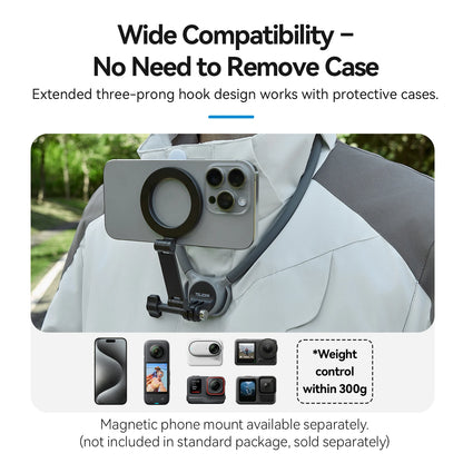 TELESIN Neck Mount Holder for Phone GoPro Insta360 DJI Action Camera 2-in-1