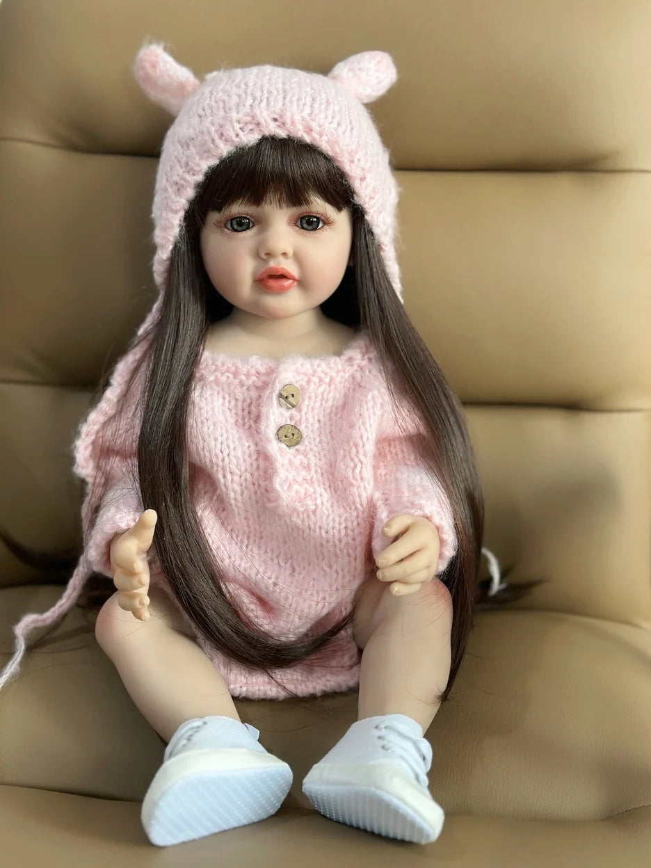BZDOLL 55 CM 22 Inch Reborn Dolls Realistic Full Silicone Baby Bebe Newborn Girl Doll Princess Toddler Toy Gift-EXPROTAS