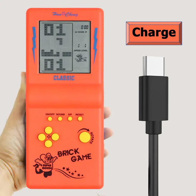Rechargeable Portable Pocket Game Console for Tetris Machine Puzzle Toys