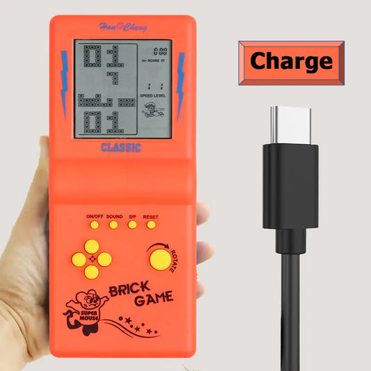 Rechargeable Portable Pocket Game Console for Tetris Machine Puzzle Toys
