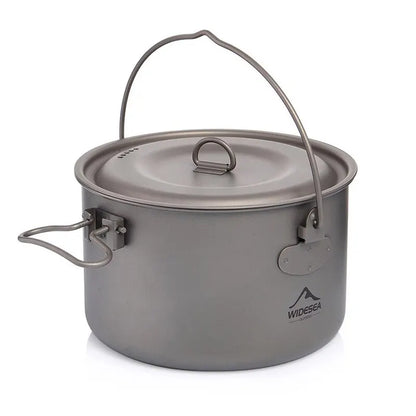Widesea Camping Tableware Titanium Cookware Set Tourism Cauldron Outdoor Cooking Pot Frying Pan Picnic Kitchen Hiking Trekking-EXPROTAS