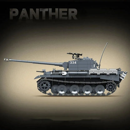 WW2 German Panther G Late Tank Building Blocks Military Brick Model Toy Set